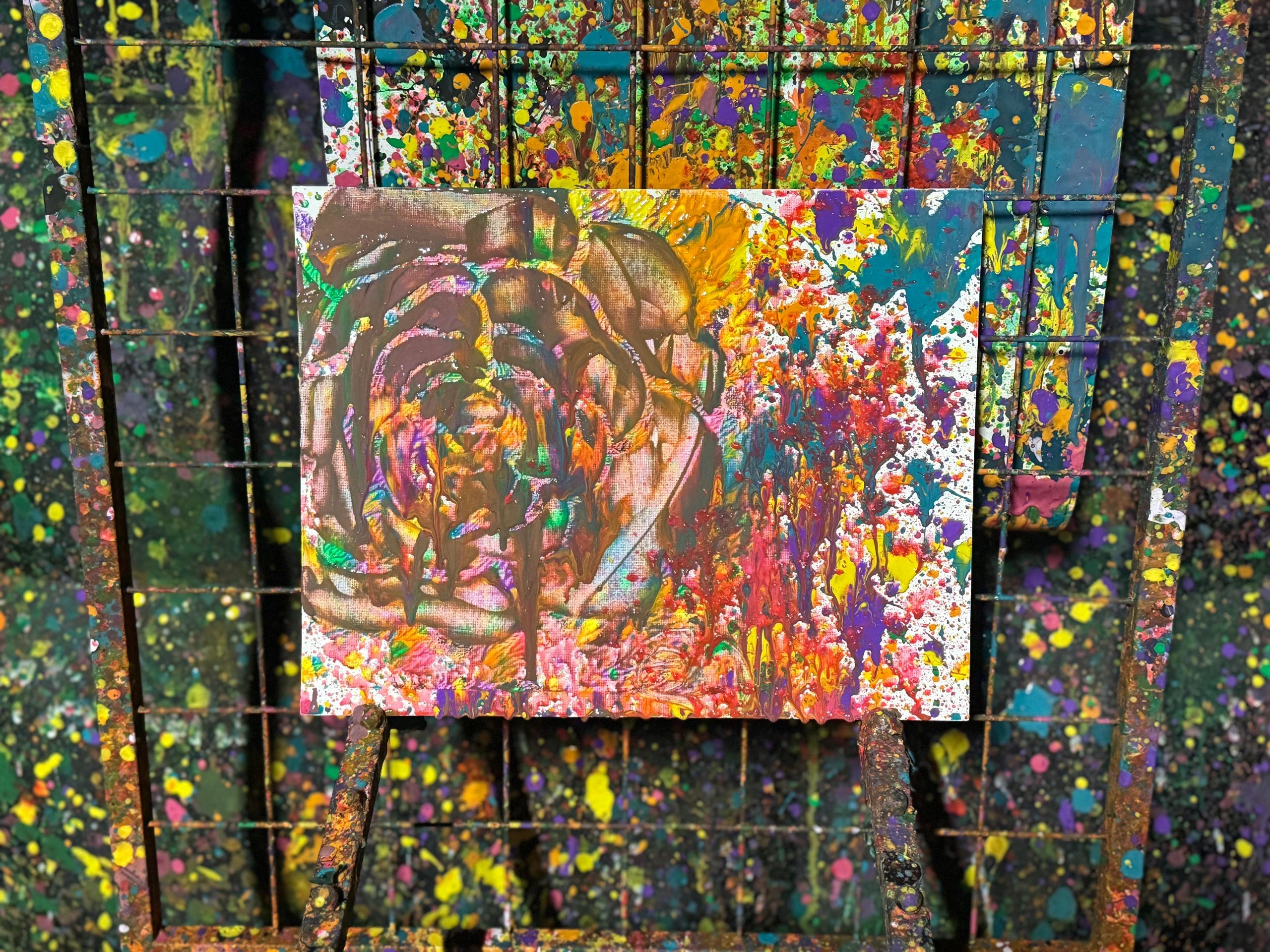 A colorful finished canvas