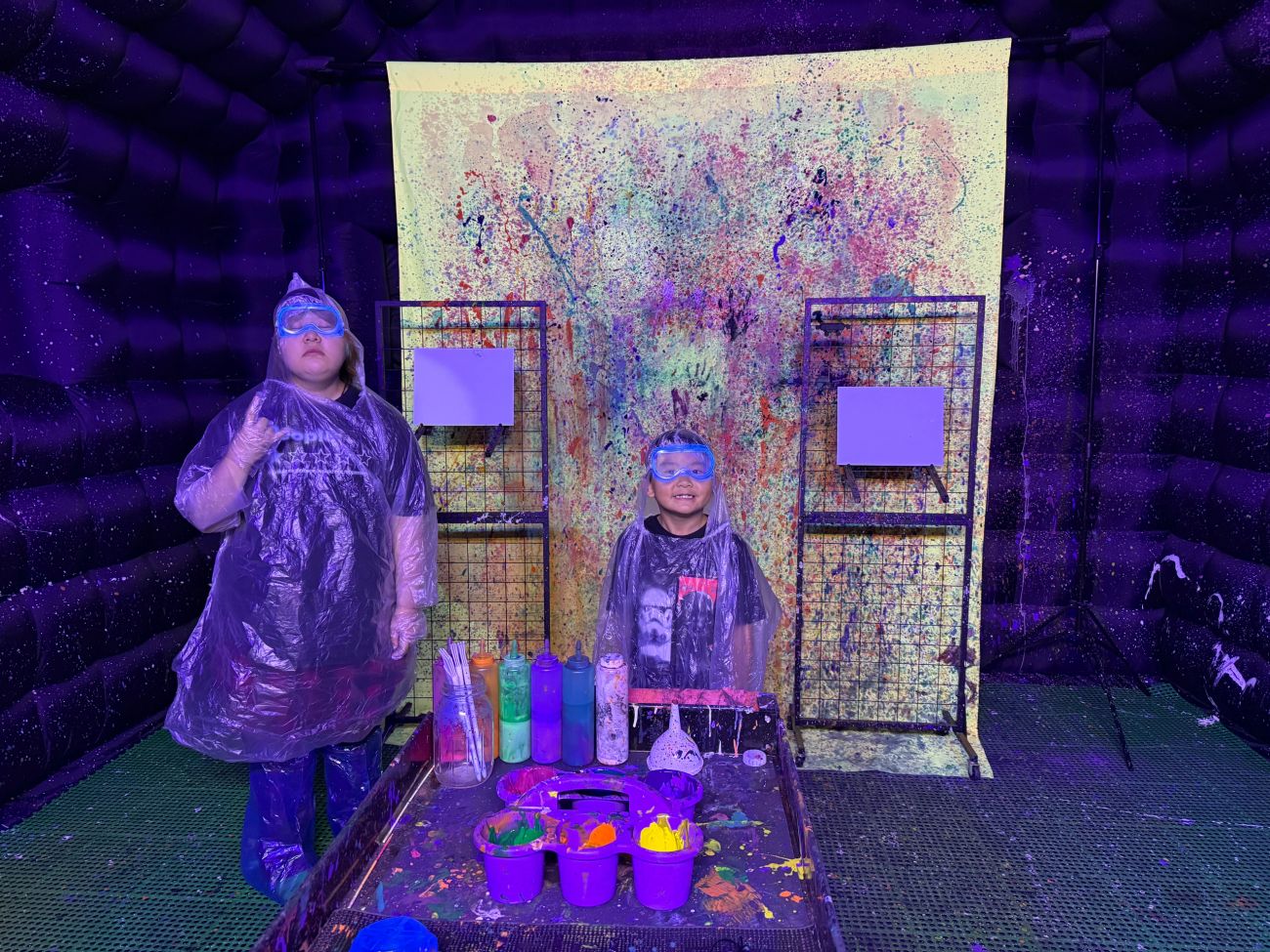 Sharing the glow-paint experience