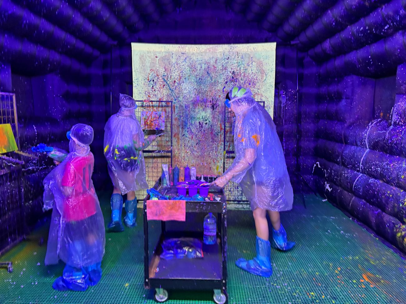 Creating together around the paint table